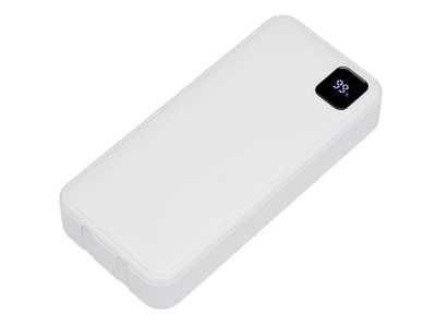 Внешний аккумулятор со встроенными кабелями Фрэйм Про, быстрая зарядка, 20000мач