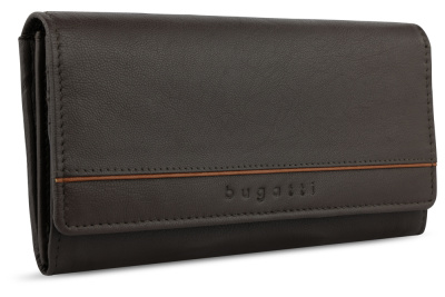 Кошелёк женский BUGATTI Banda, с защитой RFID, кожа козыполиэстер, 18,5х2,5х9,5 см