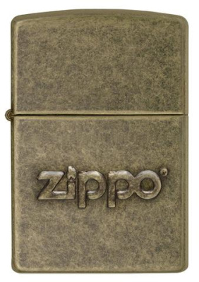 Зажигалка ZIPPO Classic с покрытием Antique Brass, латунь, овая, 38x13x57 мм