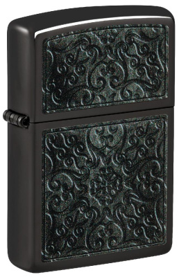 Зажигалка ZIPPO Pattern с покрытием High Polish Black, латунь, глянцевая, 38x13x57 мм