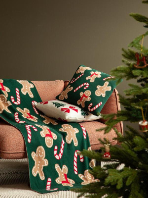 Подушка вязаная с новогодним рисунком gingerman из коллекции new year essential, 45x45 см