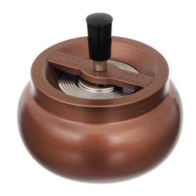 Пепельница SQuire круглая, покрытие хром, бронзовая, с  ручкой, 130 мм