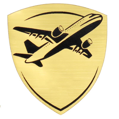 Шильд-наклейка самолет, серебро