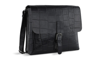 Сумкамессенджер мужская BUGATTI Nevio, воловья кожахлопок, 30,5х7х25 см, 5 л