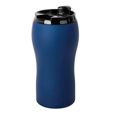 Термокружка вакуумная  "Velvet",  380 мл, голубой, металл/пластик