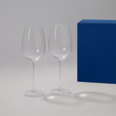 Подарочный набор 2 бокала для вина Blanche в синей коробке