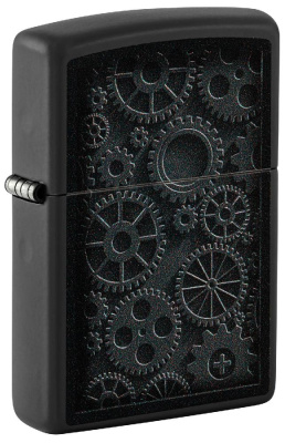 Зажигалка ZIPPO Steampunk с покрытием Black Matte, латунь, овая, 38x13x57 мм