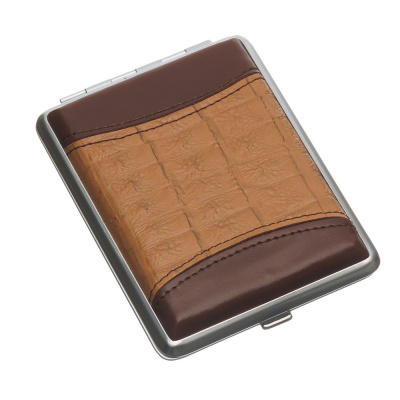 Портсигар SQuire,  натуральная кожа,   с рисунком, 74*95*18 мм