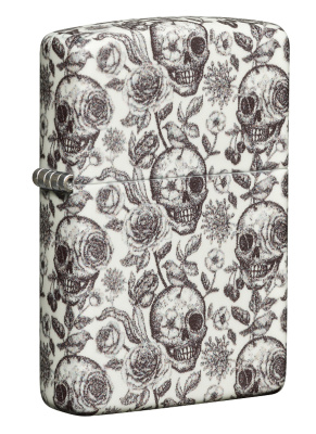 Зажигалка ZIPPO Skeleton с покрытием Glow in the Dark Green, латунь, 38x13x57 мм