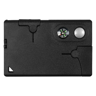 Карточка Tools leeds, 9 функций, инструменты из нержавеющей стали, корпус из полупрозрачного черного  пластика