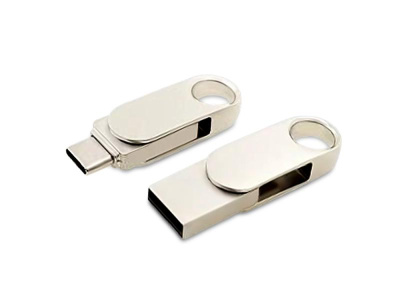 USB 3.0- флешка Uranium на 256 Гб с поворотным механизмом и дополнительным разъемом Type-C