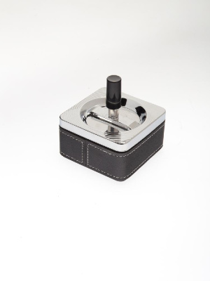 Пепельница SQuire квадратная, покрытие никель  иск кожа