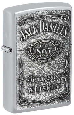 Зажигалка ZIPPO Jack Daniels® с покрытием High Polish Chrome, латунь, 38x13x57 мм
