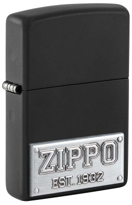 Зажигалка ZIPPO License Plate с покрытием Black Matte, латунь, 38x13x57 мм