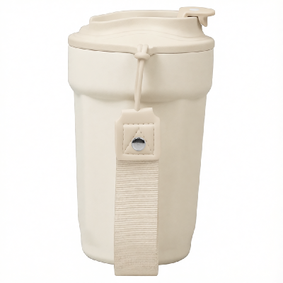 Термокружка Nara, вакуумная, стальная, 410 мл, матовая, кремовая