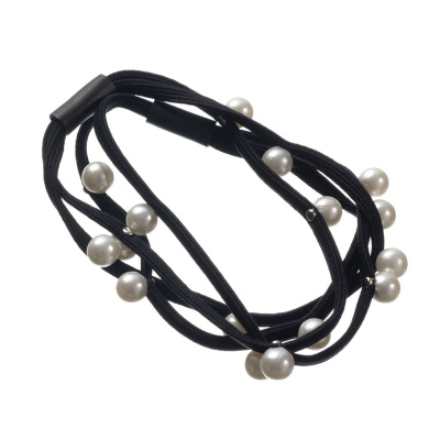 Резинки для волос Dewal Beauty "Белые бусинки" (2 шт)