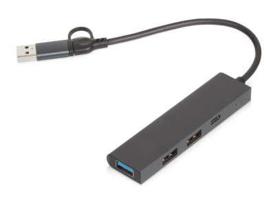 USB-хаб Command с коннектором 2-в-1 USB-C и USB-A, 2.0/3.0