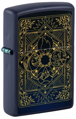 Зажигалка ZIPPO Elements Design с покрытием Navy Matte, латунь, овая, 38x13x57 мм