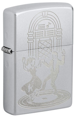 Зажигалка ZIPPO Vintage Dance с покрытием Satin Chrome, латунь, 38x13x57 мм