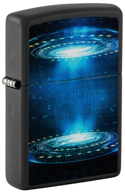 Зажигалка ZIPPO UFO Flame с покрытием Black Light, латунь, овая, 38x13x57 мм