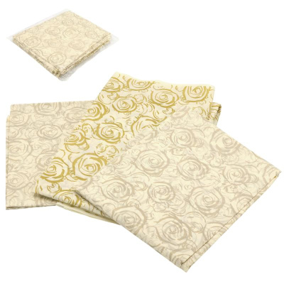 Биоразлагаемая скатерть, бело-золотая, набор 5шт