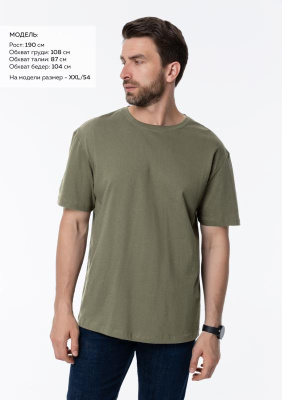 Футболка унисекс без бокового шва STAN хлопок 160, 02, Оливковый Хаки (36)