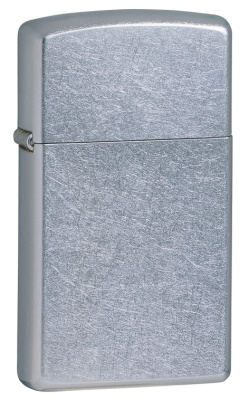 Зажигалка ZIPPO Slim® с покрытием Street Chrome™, латунь, овая, 29x10x60 мм