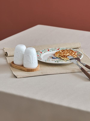 Набор для соли и перца  of paradise на деревянной подставке