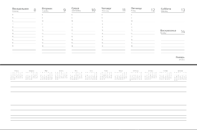Планинг Alfa Agenda Nuba 325*130 мм, датированный 2024, в твердой обложке