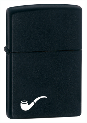 Зажигалка для трубок ZIPPO Pipe с покрытием Black Matte, латунь, овая, 36x12x56 мм