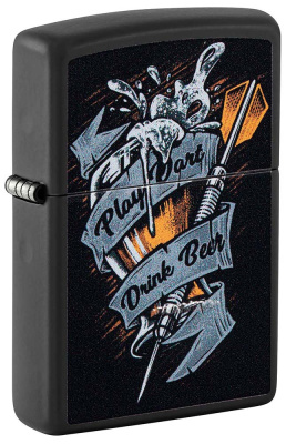 Зажигалка ZIPPO Darts с покрытием Black Matte, латунь,  38x13x57 мм