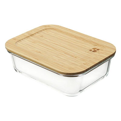 Набор контейнеров для запекания и хранения прямоных eco store с крышками из бамбука, 3 шт.
