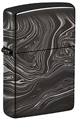 Зажигалка ZIPPO Marble Pattern с покрытием High Polish Black, латунь, 38x13x57 мм