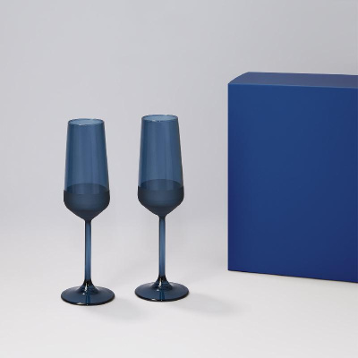 Подарочный набор 2 бокала для шампанского Sapphire в синей коробке