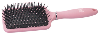 Щетка Dewal Beauty серия "Клубничная глазурь" массажная на подушке с пластиковым штифтом, квадратная