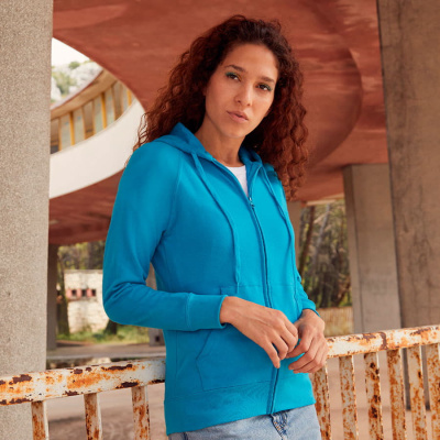 Толстовка без начеса "Ladies Lightweight Hooded Sweat", белый, XS, 80% х/б 20% полиэстер, 240 г/м2