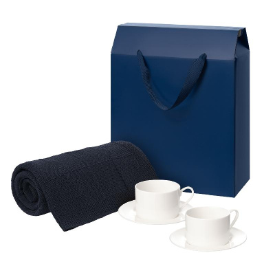 Подарочный набор Mokko, Сella,  в коробке-пакете (две чайных пары, плед)