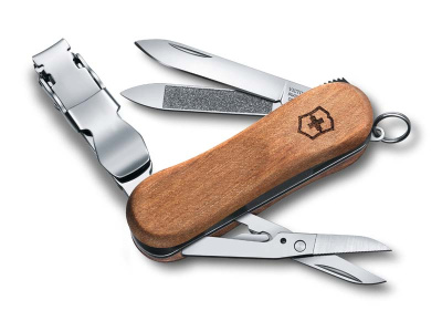 Ножбрелок VICTORINOX NailClip Wood 580, 65 мм, 6 функций, деревянная рукоять