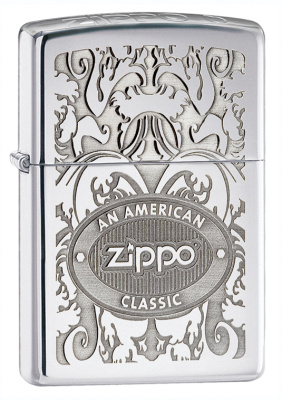 Зажигалка ZIPPO Crown Stamp™ с покрытием High Polish Chrome, латунь, 38x13x57 мм