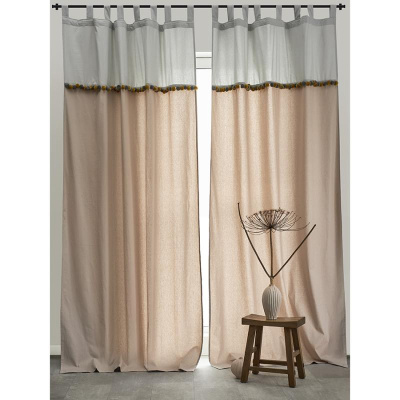 Штора из хлопка с помпонами  из коллекции essential, 150х290 см