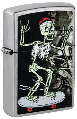 Зажигалка ZIPPO Skateboard Design с покрытием Street Chrome, латунь, 38x13x57 мм