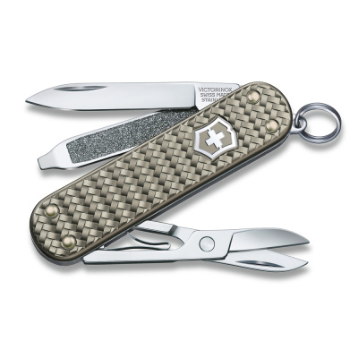 Ножбрелок VICTORINOX Classic SD Precious Alox "Infinite Grey", 58 мм, 5 функций