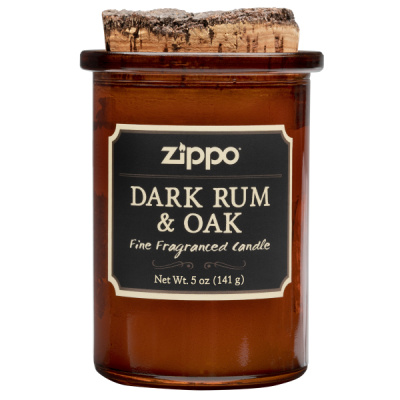 Ароизированная свеча ZIPPO Dark Rum & Oak, воскхлопоккора древесиныстекло, 70x100 мм