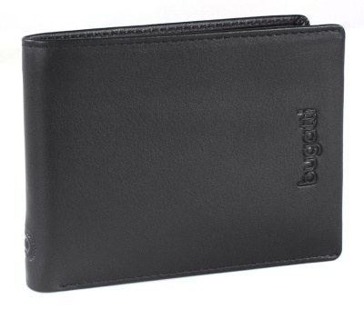 Портмоне BUGATTI Vertice, натуральная воловья кожа, 10,5х1,5х8,5 см