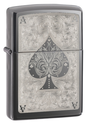 Зажигалка ZIPPO Classic с покрытием Black Ice ®, латунь, глянцевая, 38x13x57 мм