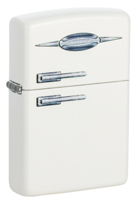 Зажигалка ZIPPO Retro Fridge Design с покрытием White Matte, латунь, 38x13x57 мм