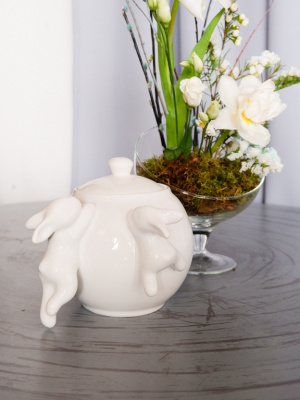 Сахарница с кроликами (NEW), 1000 мл, Белый