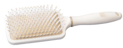 Щетка Dewal Beauty серия "Крем брюле"массажная на подушке с пластиковым штифтом, квадратная