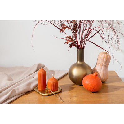 Свеча декоративная оранжевого цвета из коллекции edge, 16,5см