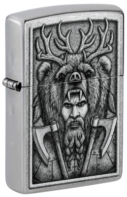 Зажигалка ZIPPO Barbarian Design с покрытием Street Chrome, латунь, 38x13x57 мм